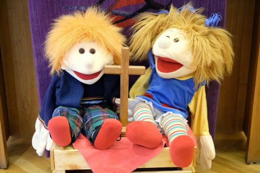Zwei Handpuppen